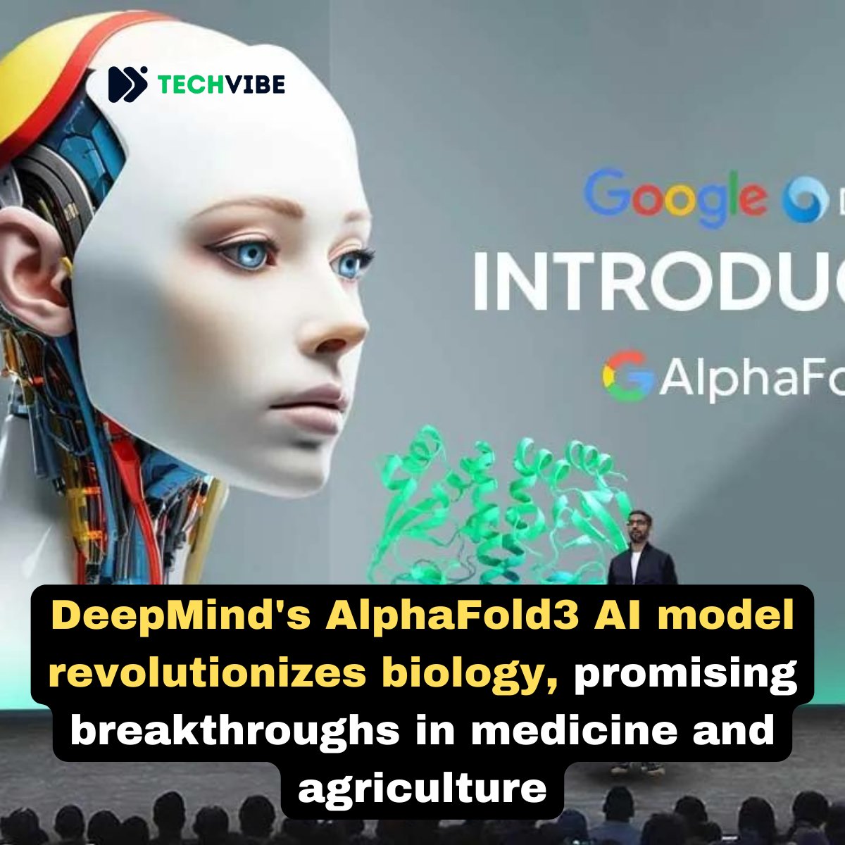 AlphaFold3 AI: Transforming Biology for Medicine and Agriculture with Accurate Molecular Predictions. more: t.ly/3GVGV #Alphafold3 #Deepmind #Google #AI