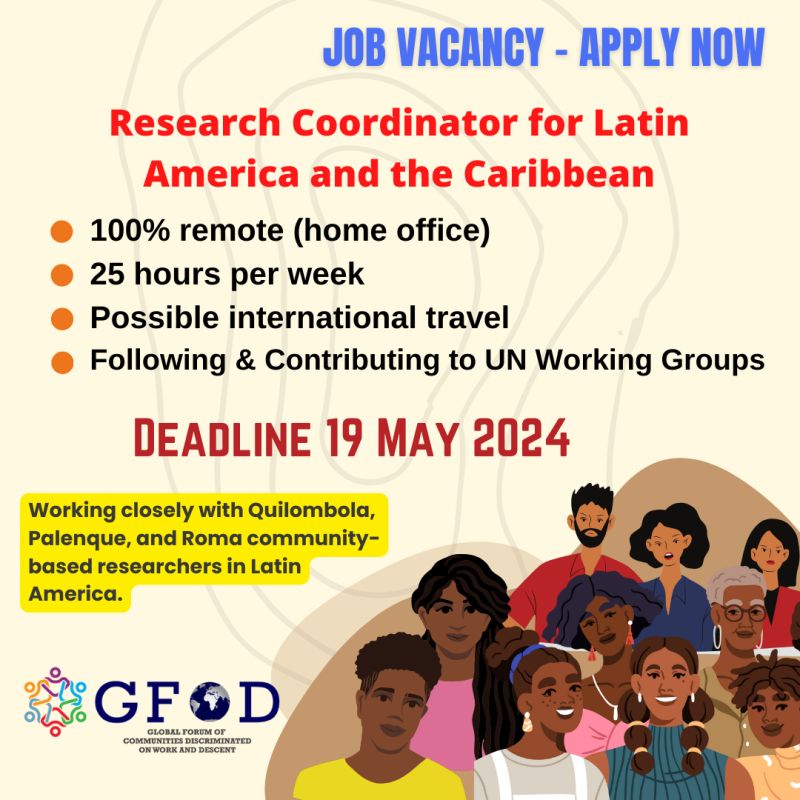 🌎Job vacancy: Research Coordinator for Latin America and the Caribbean based in the Americas! 💼 Benefits: - 25 hour work week - $800 per month - Remote work 📅 Deadline: May 19, 2024 🔗 Details: shorturl.at/fouvx #ResearchCoordinator #LatinAmerica #Caribbean 📝🌍