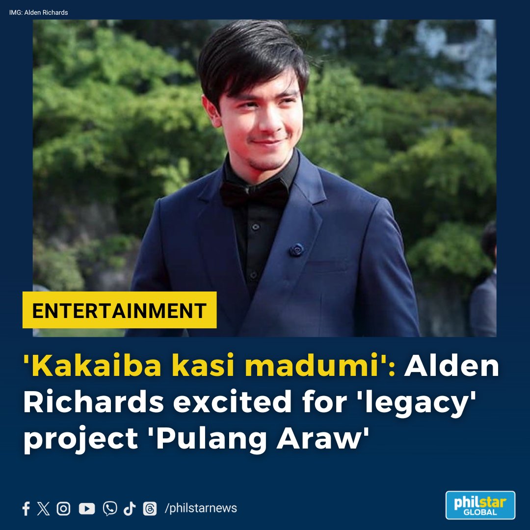 'WE HAVE THIS FREEDOM RIGHT NOW BECAUSE OF ALL THOSE PEOPLE WHO HAVE SACRIFICED THEIR FREEDOM FOR US'

Alden Richards said that his upcoming show 'Pulang Araw' will cover the events that transpired in the Philippines under Japanese occupation.

Read: philstar.com/entertainment/…