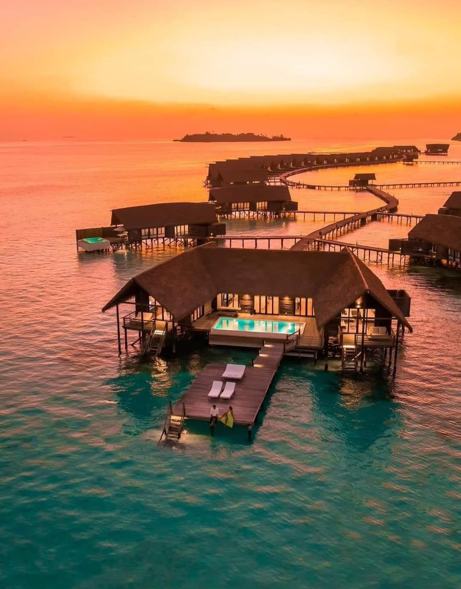 Magical sunset in Maldives