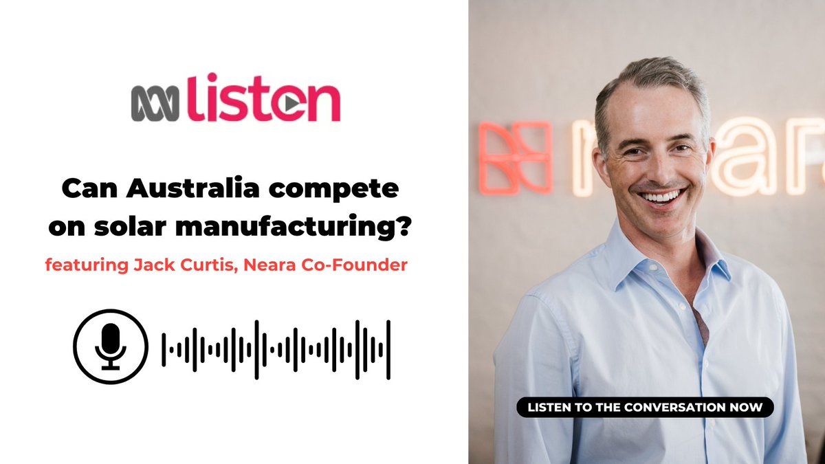 Neara (@neara_global) on Twitter photo Ahead of tomorrow's Budget, Neara's Chief Commercial Officer, Jack Curtis, joined <a href="/abcnews/">ABC News</a> Radio to discuss whether Australia can compete in solar manufacturing. Listen to the interview here: ab.co/4abK9Wc Ahead of tomorrow's Budget, Neara's Chief Commercial Officer, Jack Curtis, joined <a href="/abcnews/">ABC News</a> Radio to discuss whether Australia can compete in solar manufacturing. Listen to the interview here: ab.co/4abK9Wc
