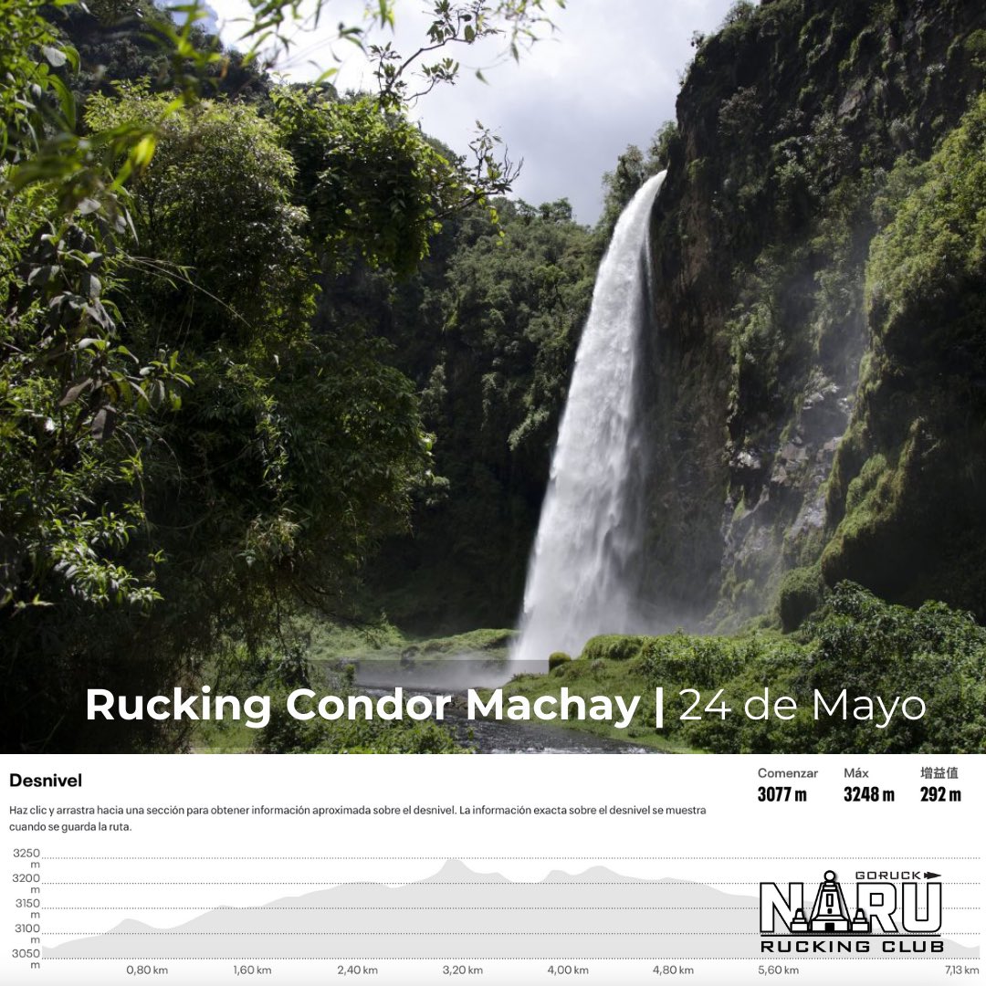 narucrossfit's tweet photo. El 24 de mayo tenemos una nueva salida de Rucking @GORUCK 

Distancia 7-km
Pesos recomendados 14/20# 
Hora de salida 06:00 @narucrossfit / 07:30 Cascada Cóndor Machay 

Evento gratuito https://t.co/J8X8U9YkJe