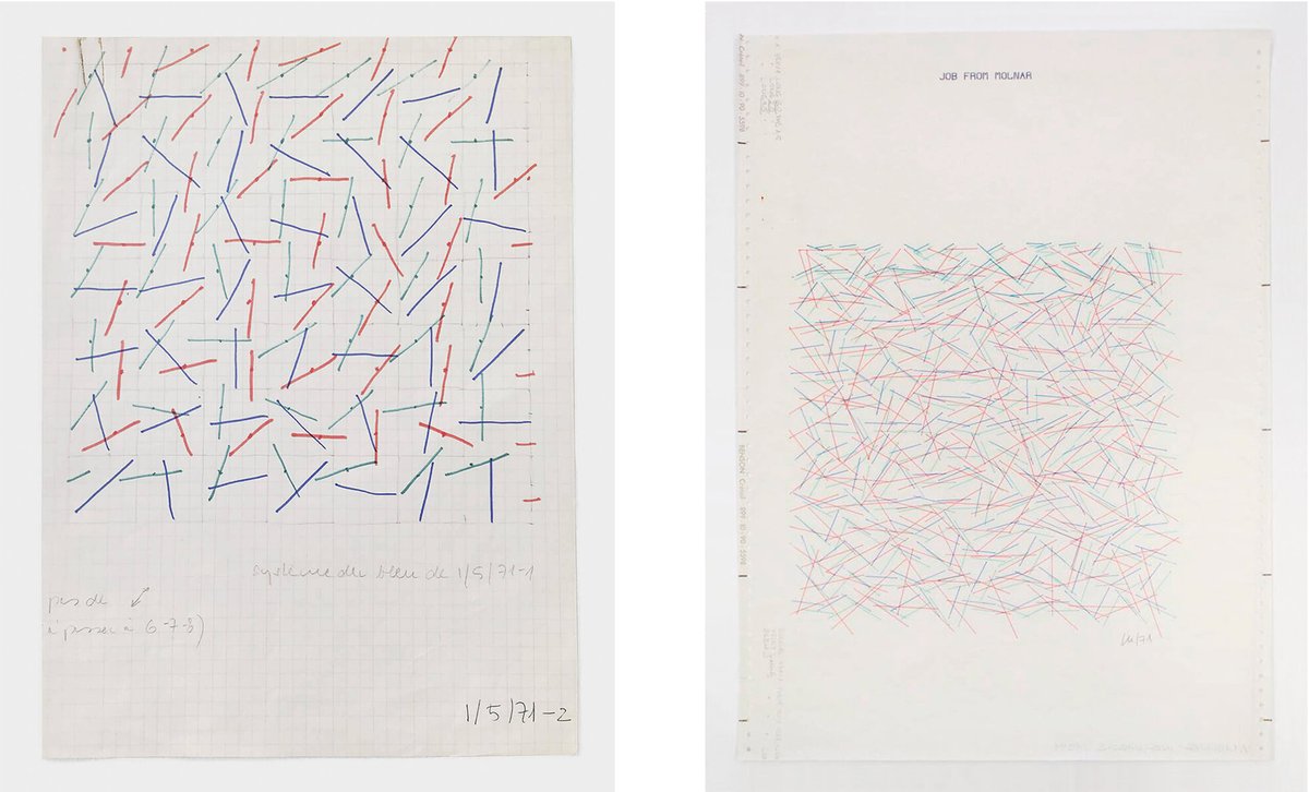 the body machine present in hand crafted algorithmic (rule based) work: Vera Molnár, Agnes Martin, Channa Horwitz, Tyler Hobbs First with my four-piece Seasons quadriptych series that utilizes the rhythmic and melodic biodata generated from botanicals to create cymatic artworks,