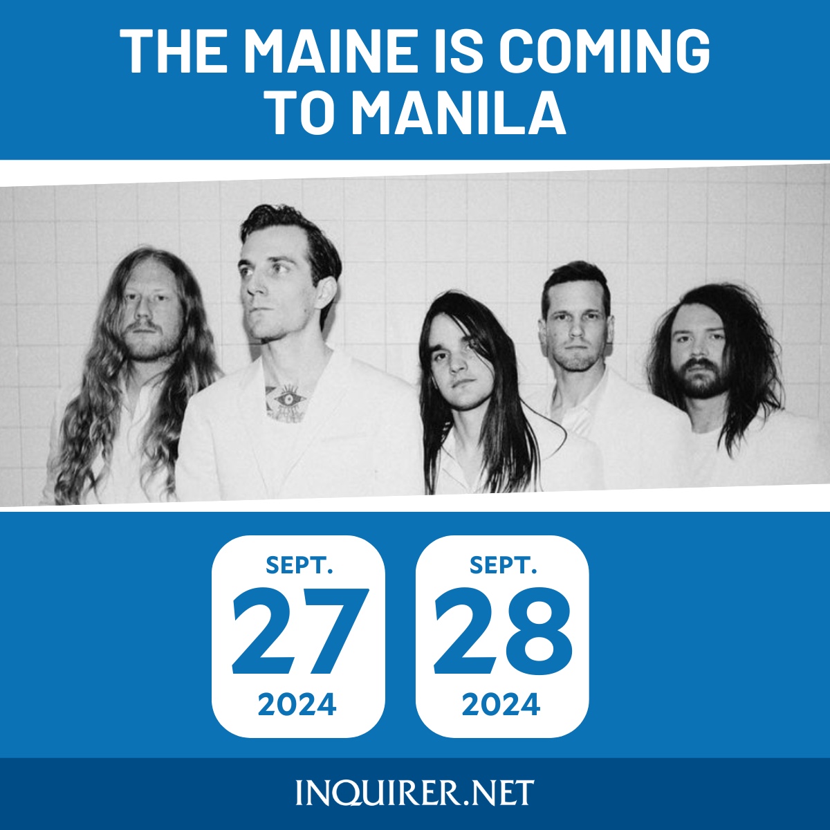 inquirerdotnet's tweet photo. READY TO HEAR ‘CAN’T STOP, WON’T STOP’ IN FULL? 🎶

American rock band The Maine is bringing their “The Sweet Sixteen Tour” to Manila for a two-night show of different setlists in September. https://t.co/cgwp6X7Cpq