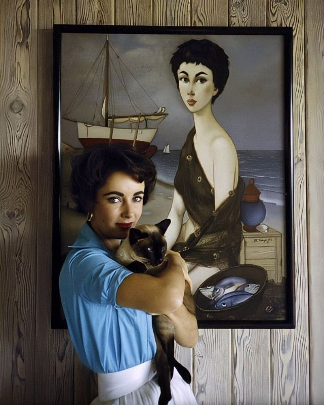 The Cat Behind The Star #1 in an occasional series. Hollywood, 1956. Coffee the Siamese & human Elizabeth Taylor