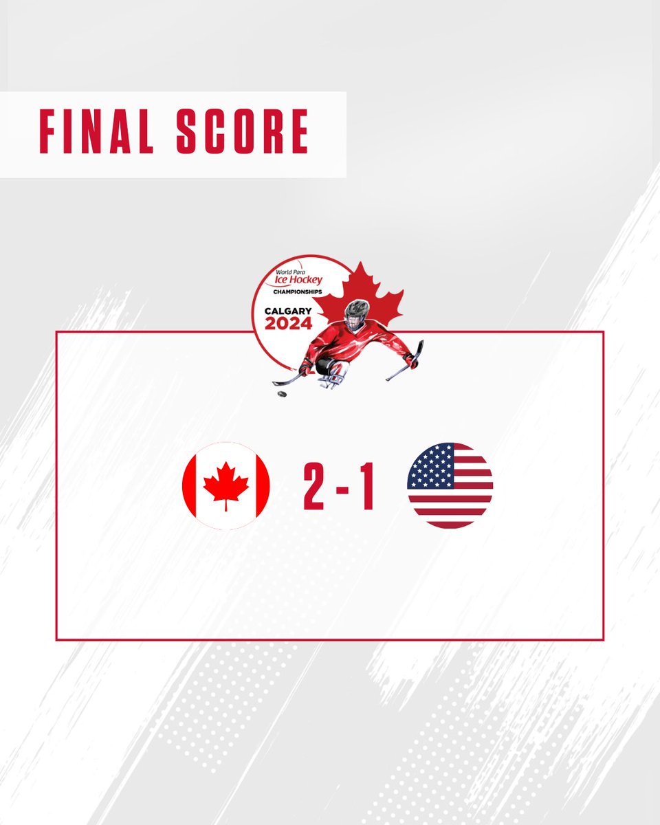 📊 FINAL SCORE 🏒 🇨🇦 Canada 2 - 1 USA 🇺🇸 🥇 @HockeyCanada win Gold at home! 📈 LIVE RESULTS: paralympic.org/calgary-2024/l… @ParaSport | #Calgary2024 | #ParaIceHockey