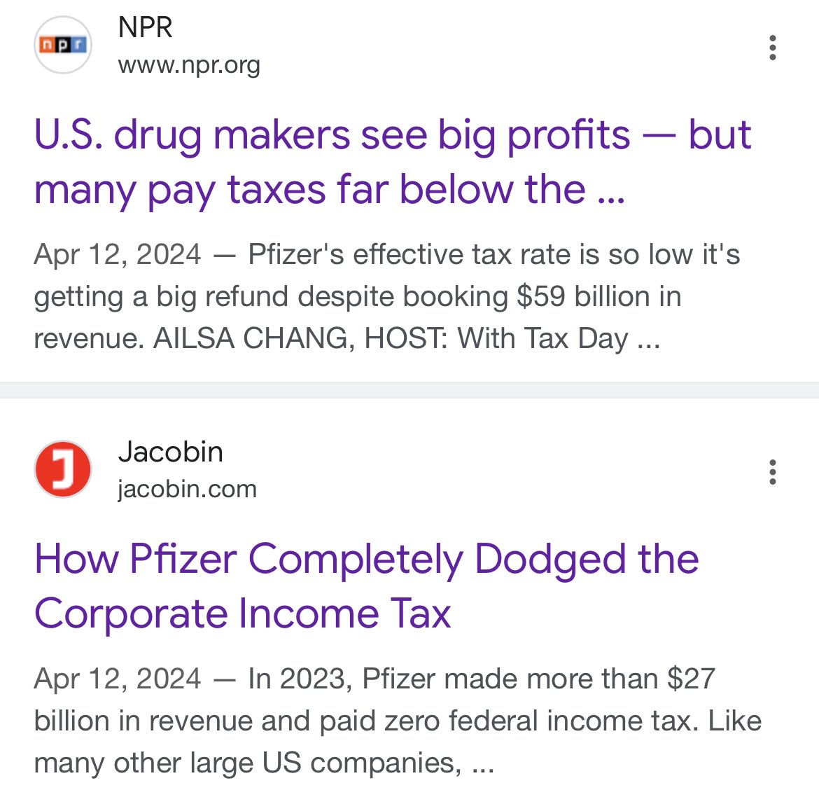 Pfizer gets the government to buy its products & “mandate them on people, then gets a tax refund instead of paying taxes?