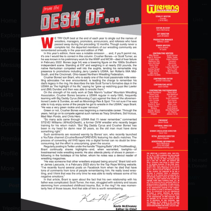 thinking about how 1 snarky, unserious tweet turned into an entire write-up on the first page of @OfficialPWI. @wackelvaney is an awesome person and a positive, important presence on the American wrestling scene.