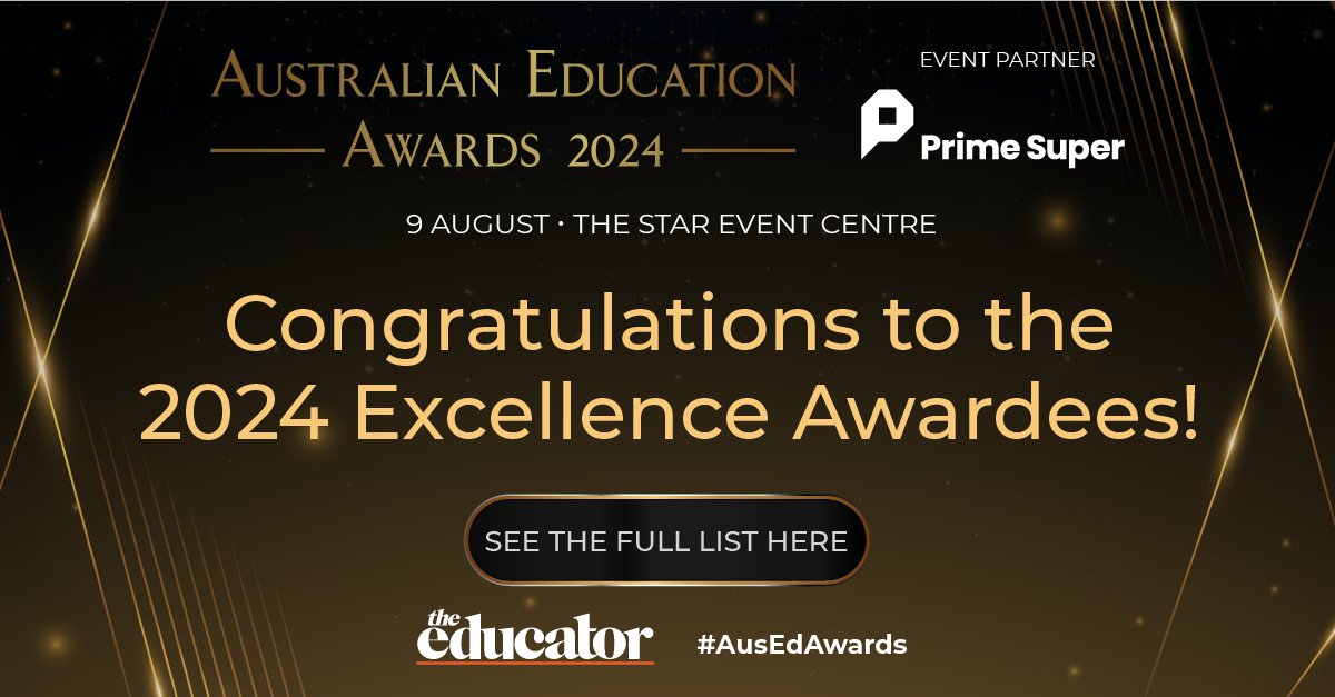 The Excellence Awardees for the 2024 #AusEdAwards has been revealed! Check out the full list to see if you or your nominees made the cut! hubs.la/Q02wTp6r0 Join the celebration on 9 August 2024 at The Star Event Centre. Register now! #Education #BestinEducation