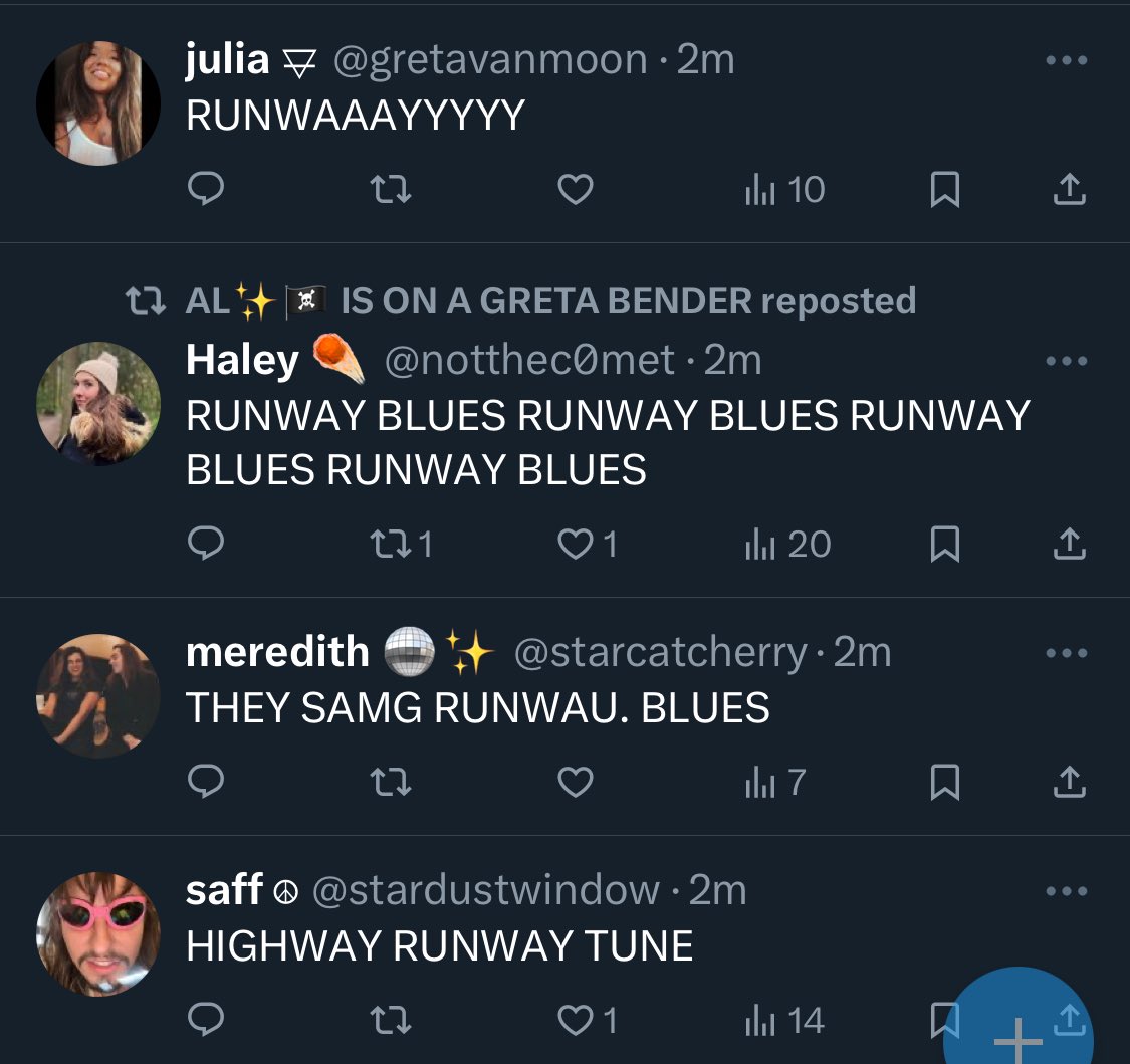 Guys I think they played runway blues