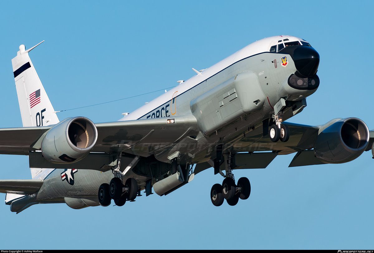 2024/05/13　10：50
アメリカ空軍・弾道ミサイル信号情報収集機
USAF RC-135U Combat Sent 64-14847
嘉手納基地を離陸。台州市近海へ。