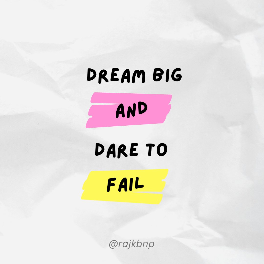 Dream big and dare to fail. #DreamBigger 🌠

#MotivationalQuotes