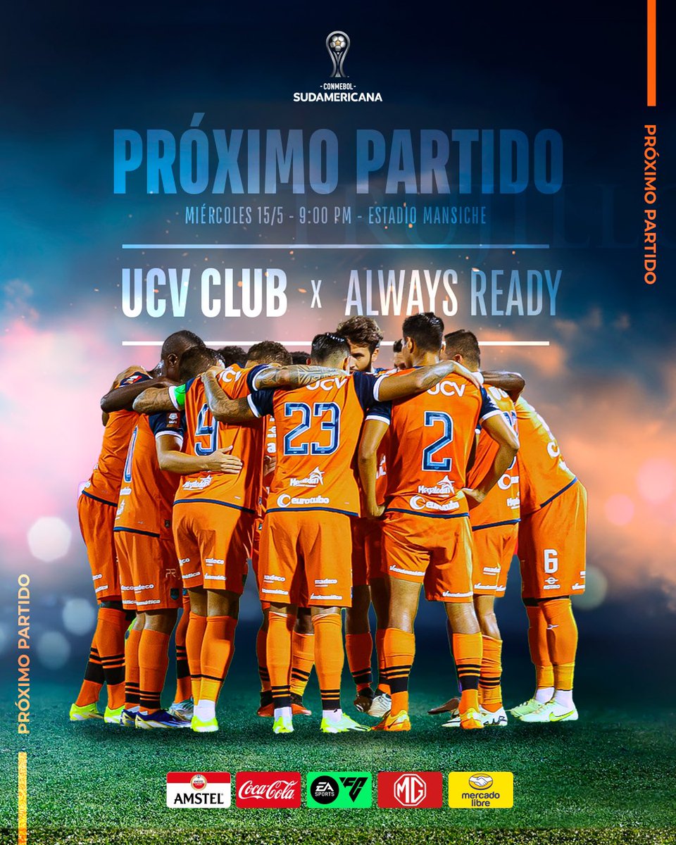 ¡Próximo partido en casa! 📅 Fecha 5 🆚 @club_always_ready_oficial ⏰ 9:00 p.m 🗣️ ¡Todos juntos Trujillanos, #UnSoloCorazón! 🏆 CONMEBOL Sudamericana #FuerzaVallejo #VallejoEsTrujillo