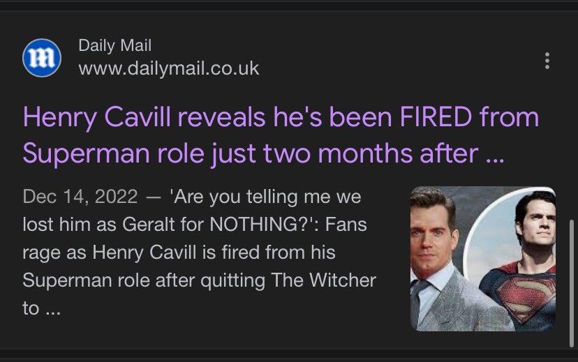 Man you can’t make this stuff up, WBD are cold blooded. And before you claim it was December 15th, the Instagram statement from Cavill was made on December 14th