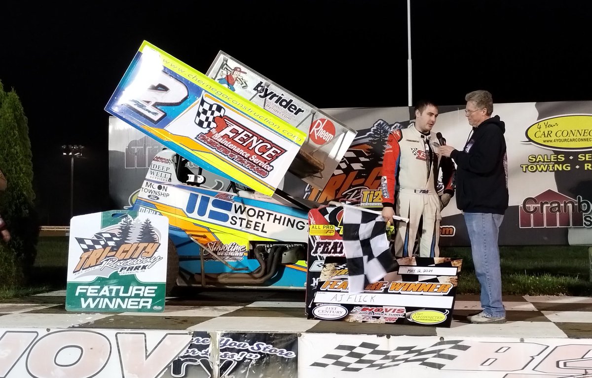 AJ Flick makes it two @FASTseries wins in a row at Tri-City Raceway