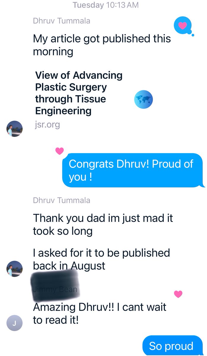My 14 y/0 is THE First author on an article about plastic surgery!🤬

Full disclosure- I haven’t done anything beyond spellcheck !

How can a father not brag about this?! 
Sorry, I should try more to contain my excitement.

#ProudDad #Blessing