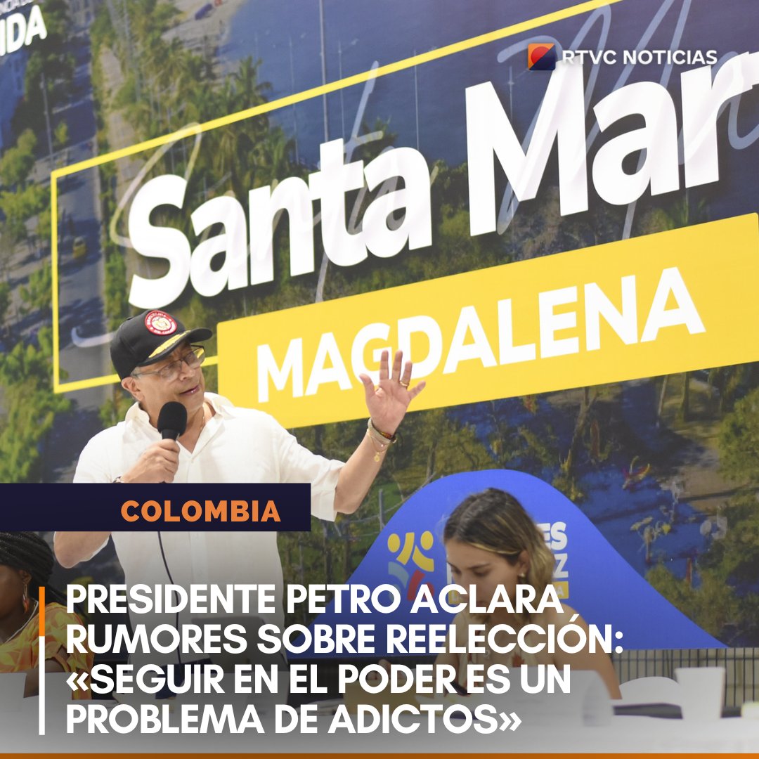🗣️ El presidente @petrogustavo, tras su discurso en Cartagena el pasado 8 de mayo, aclaró rumores sobre posible reelección y dijo, 'seguir en el poder es un problema de adictos'. Siga aquí las declaraciones del mandatario. 👉🏻 lc.cx/SX5JZU