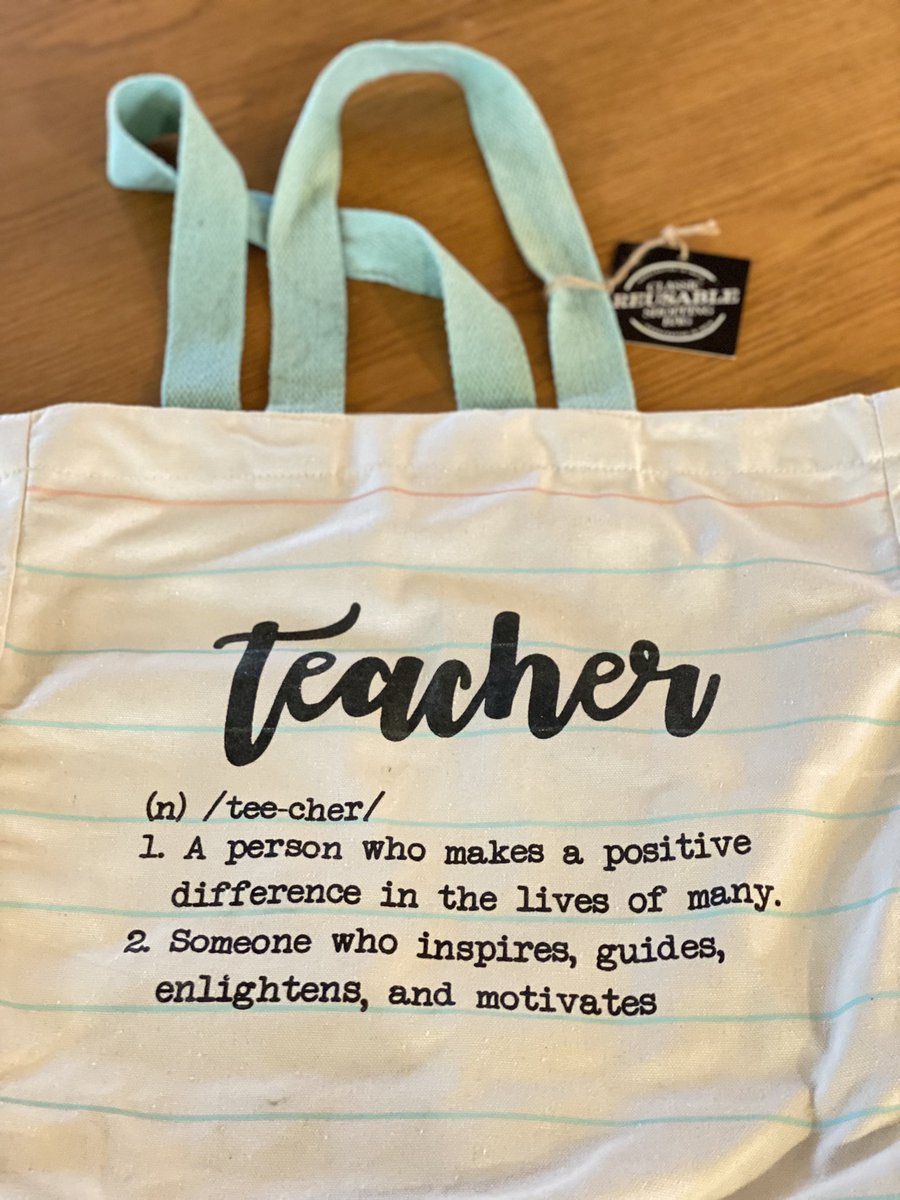 A reusable tote one of my students gifted me. Reminder of everything I want to be when my students think of me, their fourth grade teacher 🩵 #TeacherAppreciation #teacher #inspire #PositiveDifference