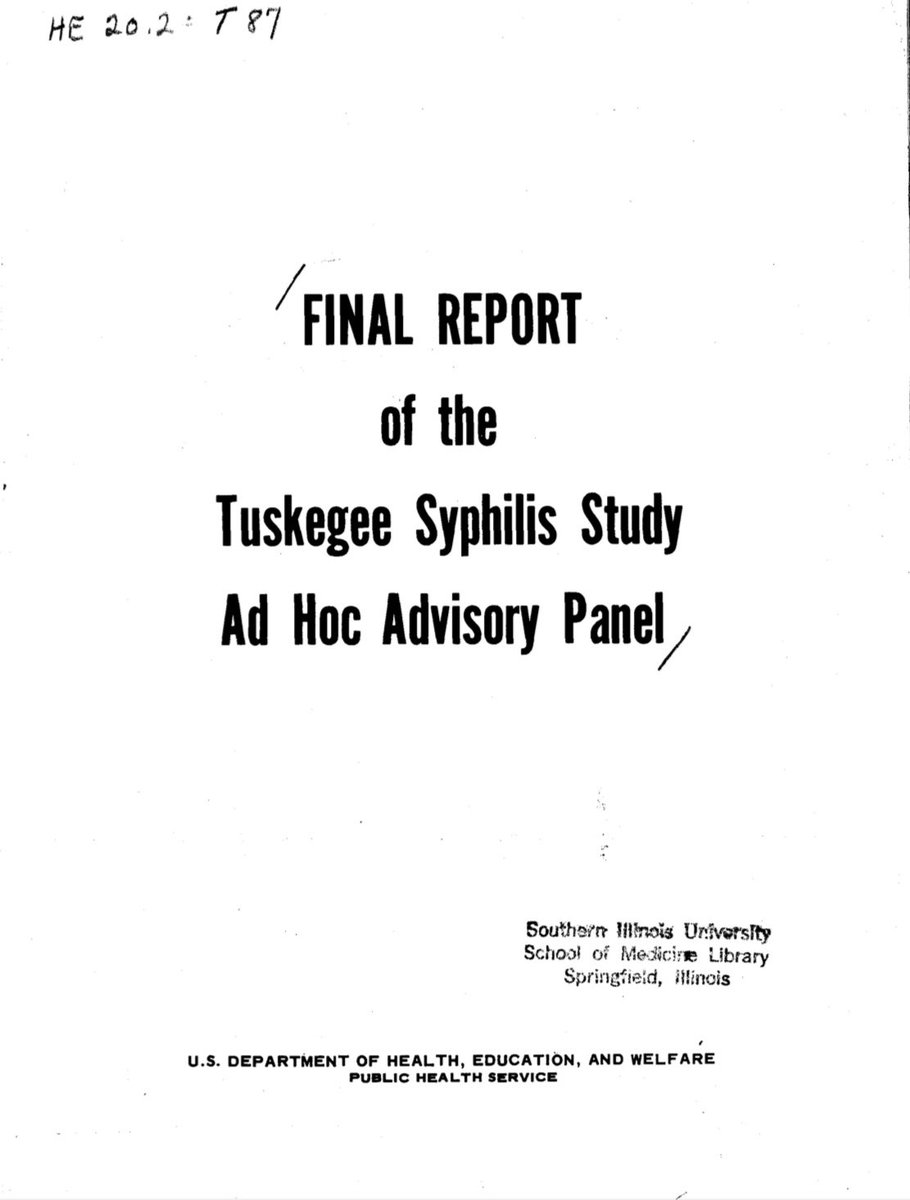 The Background Paper on the Tuskegee Study, prepared by the Venereal Disease Branch of the Center for Disease Control, July 27, 1972, included the following statements: 'Because of the lack of knowledge of the patho-genesis of syphilis, a long-term study of untreated syphilis was
