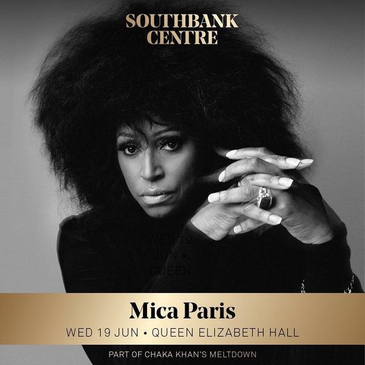 Mica Paris

Meltdown London, a line-up curated by the wonderful Chaka Khan at the SouthBank Centre. 

Tickets: southbankcentre.co.uk/whats-on/gigs/…

📷: Mica Paris

#music #rnb #soul #london #uk #MicaParis #chakakhan #livemusic #entertainment #events #concerts #shows #gigs #tour #festival