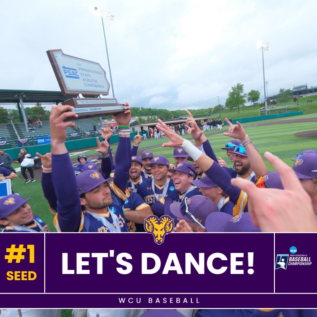 BASE: Let's Dance! We earned the top seed in the Atlantic Region and the road to Cary will run through West Chester once again in 2024! West Chester will host Charleston and IUP as the other members of the three-team pod beginning on Thursday!