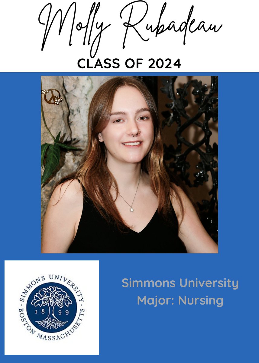 Congratulations to our Class of 2024 Senior, Molly Rubadeau! #HoneoyeProud 🐾🔵⚪️🎓