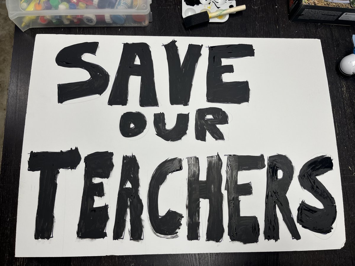 chronMC's tweet image. Well, I didn't have THIS on my parenting bingo card: Protesting because an unelected, state-installed school board is allowing successful educators with decades of experience, beloved by their communities, to be thrown out like garbage, including my kid's teacher. (1/4)
