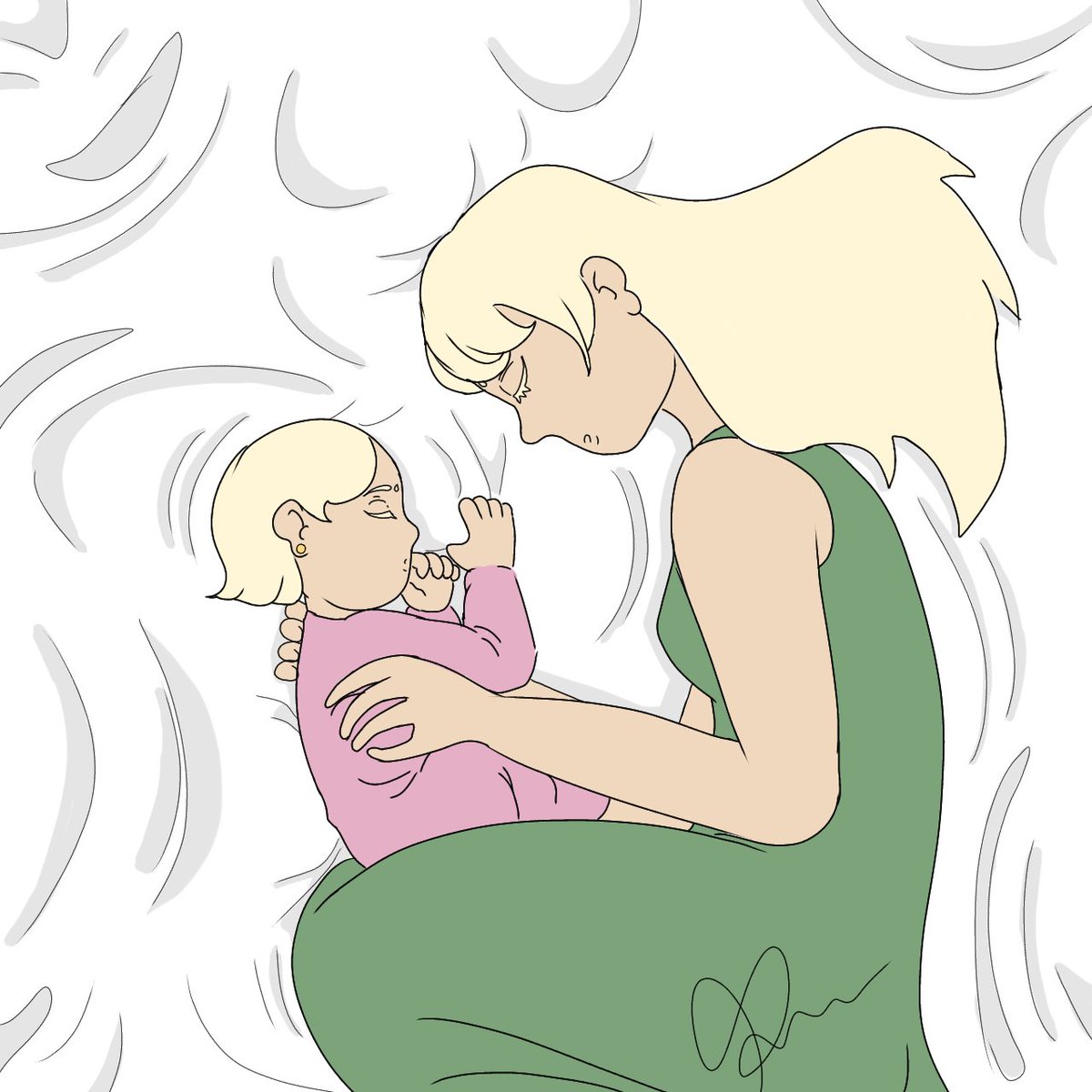 moonaluaa's tweet photo. Desenho que fiz pro dia das mães 💚 https://t.co/VzNfgno1dd