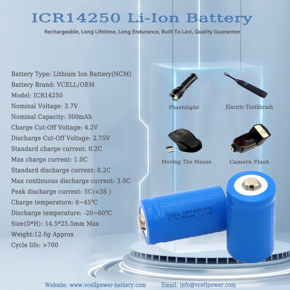 🔋 3.7V 300mAh li-ion battery, factory sale directly, top quality, competitive price, welcome to inquiry!

#lipobattery #lithiumionbattery #batteryfactory #flashlight #electrictoothbrush #Movemouse #cameraflash #householdappliances #diyprojects