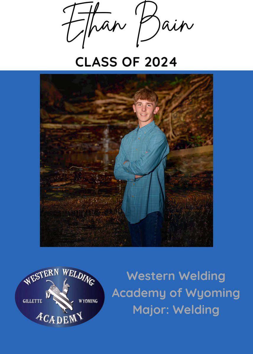 Congratulations to our Class of 2024 Senior, Ethan Bain! #HoneoyeProud 🐾🔵⚪️🎓