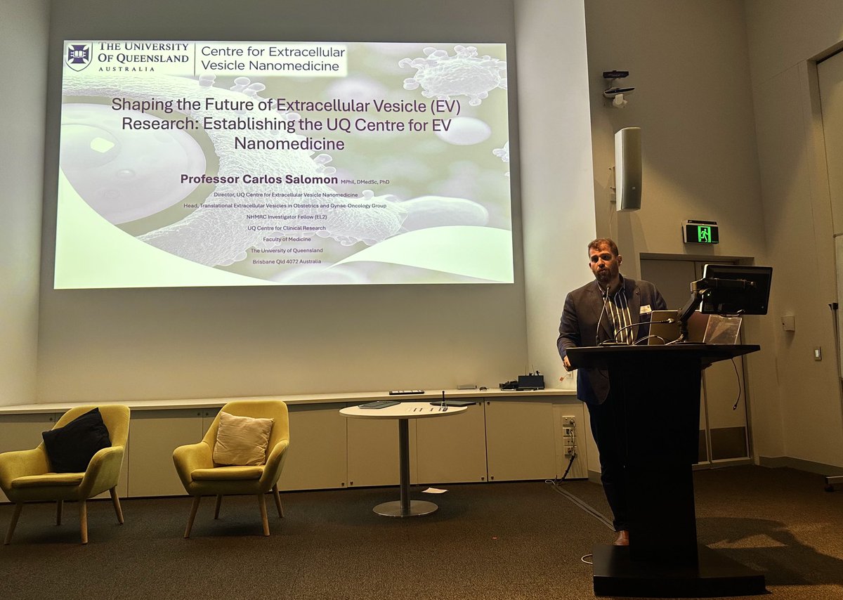 WolframJoy's tweet photo. Great to hear @cfsalomo talking about the UQ Centre for #ExtracellularVesicle #Nanomedicine ⁦⁦@QldBrainInst⁩ ⁦@EVsinObsGynOnc⁩ ⁦@IsevComms⁩ ⁦@UQMedicine⁩ https://t.co/xqO1MI3aFP