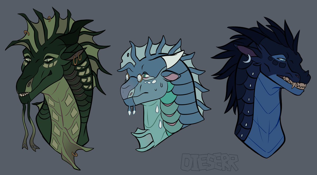 Whirlpool, Webs and Fierceteeth designs I made today!

#wingsoffire #wingsoffireart #wof