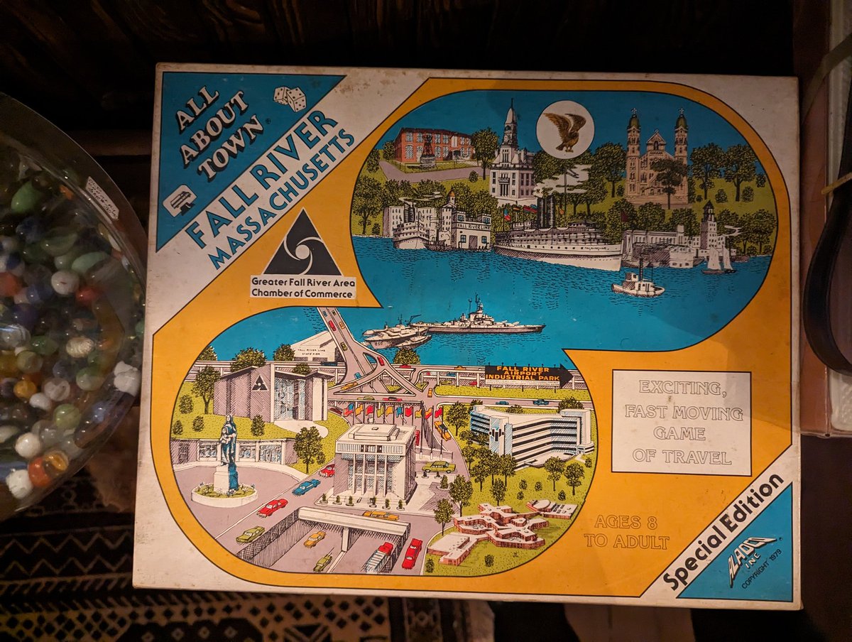 Found this neat boardgame in an antiques store, apparently 'All About Town' was a board game series that collaborated with different cities to publish specific novelty editions.