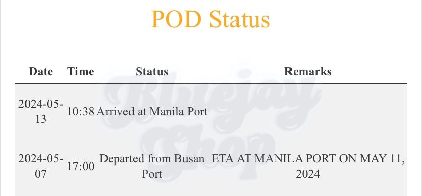 box 20 update!

- arrived at manila port na today, so waiting nalang ideliver this week! will update again once dumating naa 🫶🏻

#Bluejayshop_Update