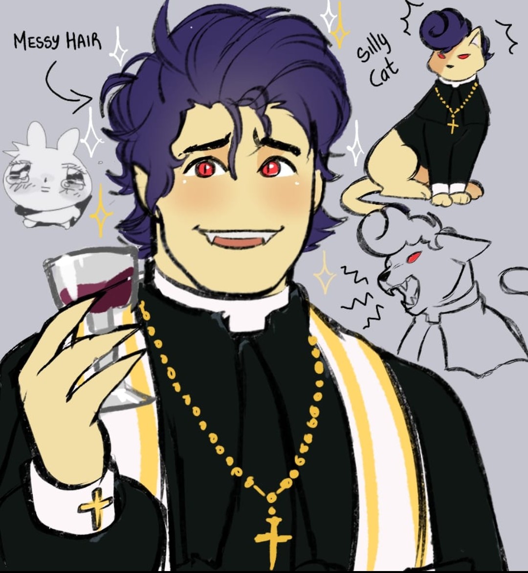 Hey! The priest silly
#WelcomeHomeAU #welcomehomepuppetshow #Welcomehome #WallyDarling #WallyDarlingAU 
(AU by: @/relish)