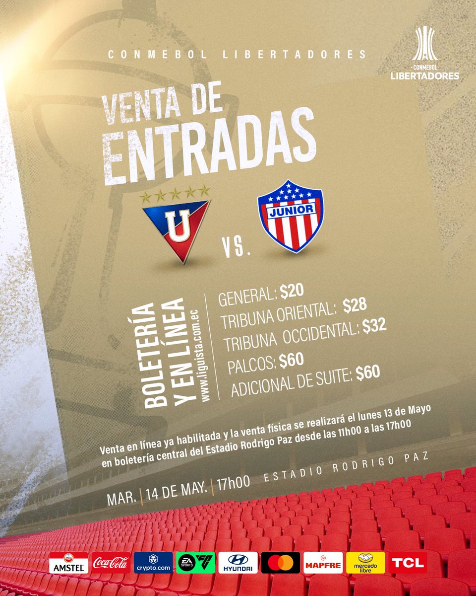 🚨 ¡Atención, albos! 

Las entradas para nuestro siguiente partido de Libertadores ya están a la venta 👊

Link de compra: bit.ly/3wmE9fD

🆚 #LIGAJunior