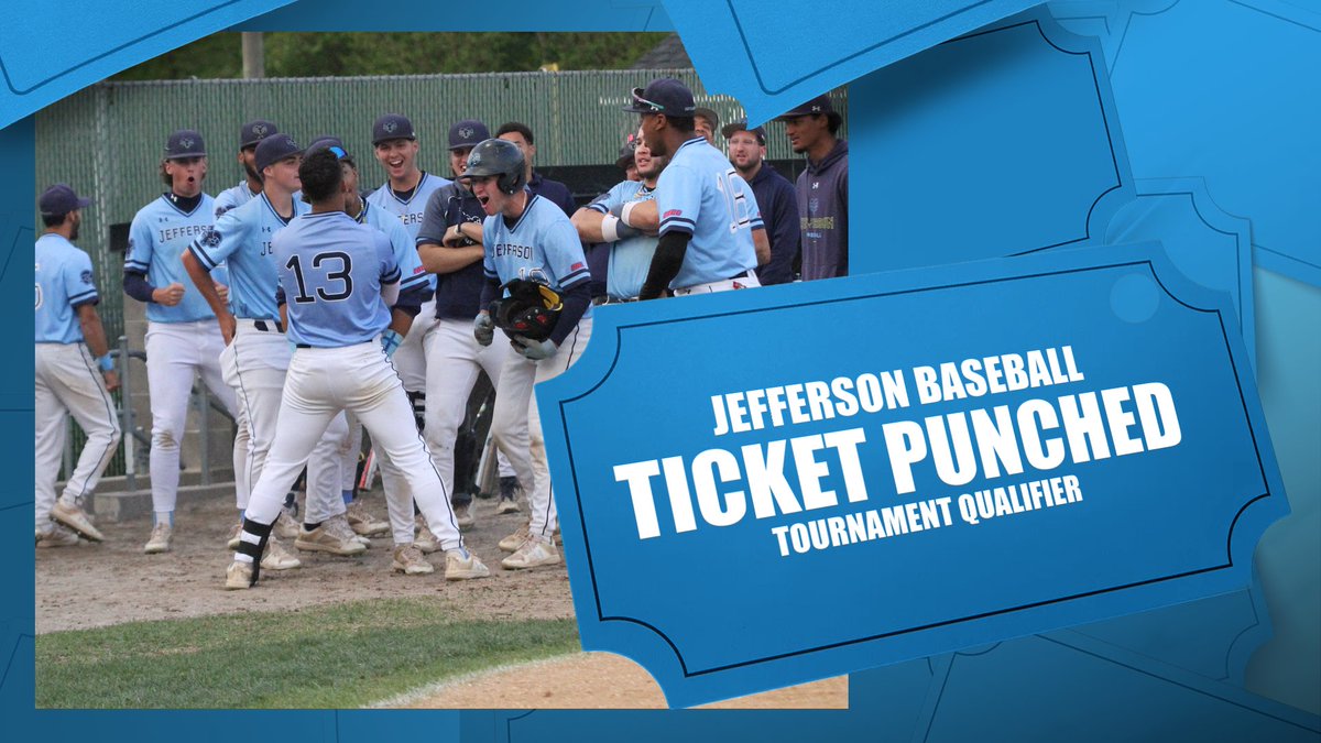 Ticket Punched! @JeffersonBSB_ enters their first NCAA Tournament in 34 years as they claim the fourth seed in the East Region! The Rams will take on fifth seed Franklin Pierce on Thursday, May 16!