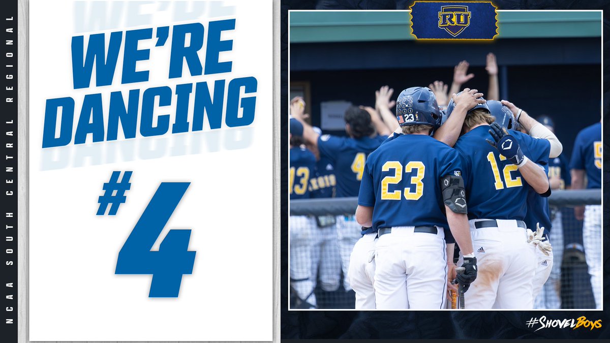 For the first time since 2012, YOUR @RegisUBaseball team is going dancin' as the Rangers earn the No. 4 seed for this week's NCAA Division II South Central Regional Tournament!! #RangerUp #ShovelBoys Regis will face No. 5 seed Texas Permian Basin down in Lubbock, TX.