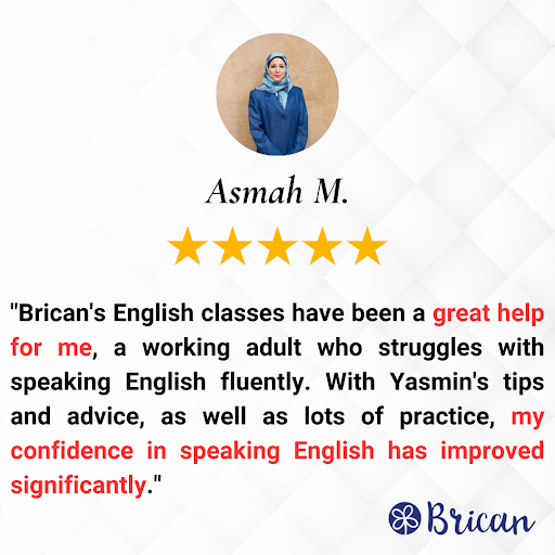 Do you struggle with English?

Are you afraid to make mistakes because you’re not confident?

Meet Asmah M.; she was also like you, she lacked the confidence to speak English and was scared to make mistakes while speaking.

#bricanenglish #learnenglish #englishtips #brican