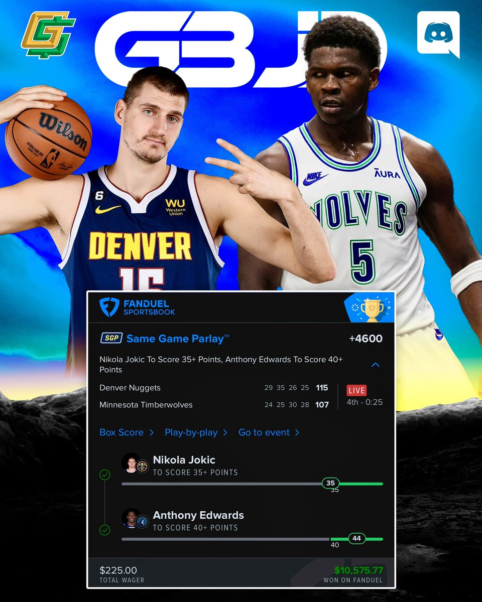 GoldBoys's tweet photo. 💣 BOOM! 💣

Cash the +4600 NBA SGP from @The_PropFather 🏀🏀

$225 ➡️ $10,575.77 💰💰

Posted in the discord ➡️ https://t.co/ChgX7UxU00 https://t.co/5zQfHQOghq