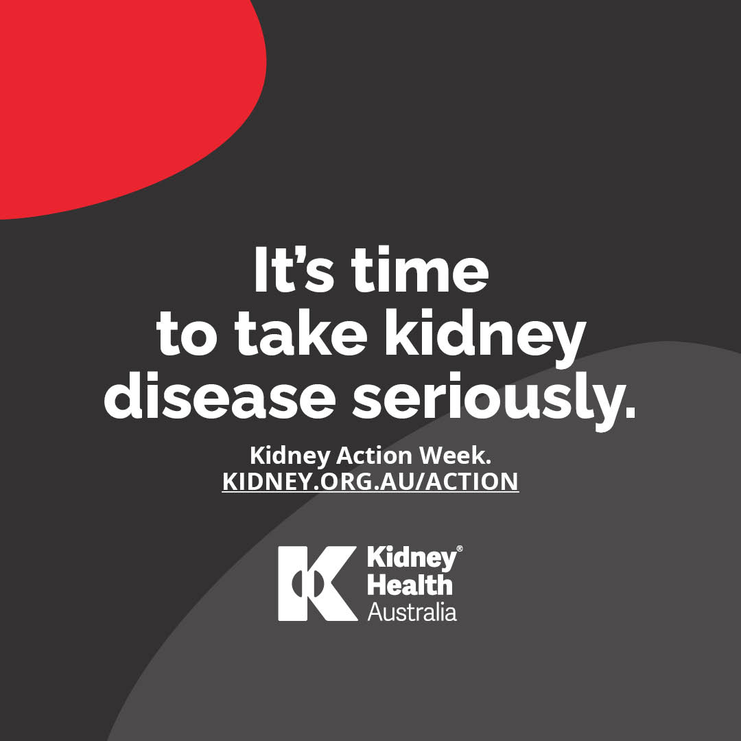 Kidney Action Week 2024: It’s time to take kidney disease seriously. Understand your risk of kidney disease with this 2-minute test: kidney.org.au/kidneyrisktest #KidneyActionWeek2024 #OurHealthinOurHands