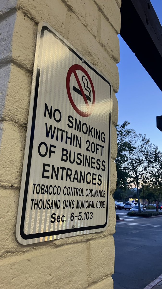 I’m a smoker unfortunately. My healthcare provider suddenly stopped one of my meds for Behavioral Health needs and I picked up butts to compensate for the loss. I realize that this ordinance needs a revision to say “smoke in designated locations only”. #thousandoaks smoke wafts.