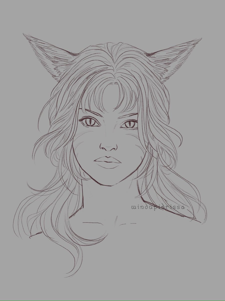 I really like the way the lines turned out 🤗 also this is only the second catgirl I’ve drawn jfc I need to do better

#ffxiv | #ffxivart | #miqote