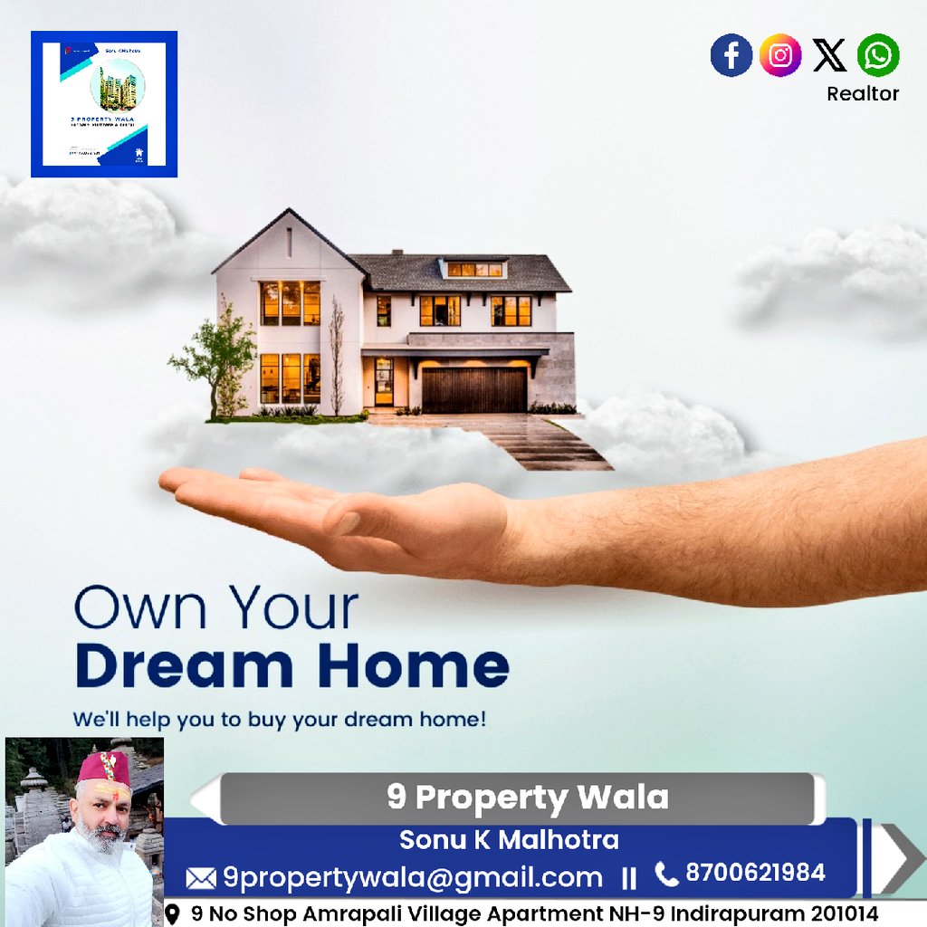 We'll help you to buy your dream home! 😴🏡 🤙 9311632755 #9propertywala #sonukmalhotra #2bhk #3bhk #flat #penthouse #shop #office #Indirapuram #home #realestate #realtor #realestateagent #property #investment #househunting #interiordesigner