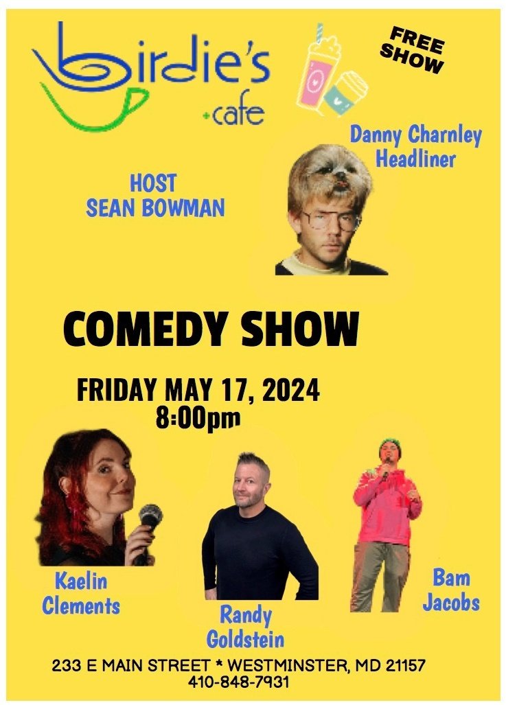 5/17 • #Westminster #MD ▪︎ Me and my pals are putting perfectly-crafted jokes inside you and I want you there!!! Tell your friends and bitter enemies!