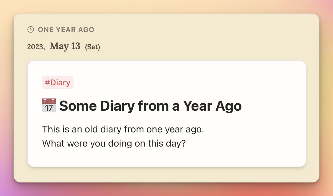 New Release: Reflection 🎉
We have added the "Reflection" page where you can reflect your old entries.