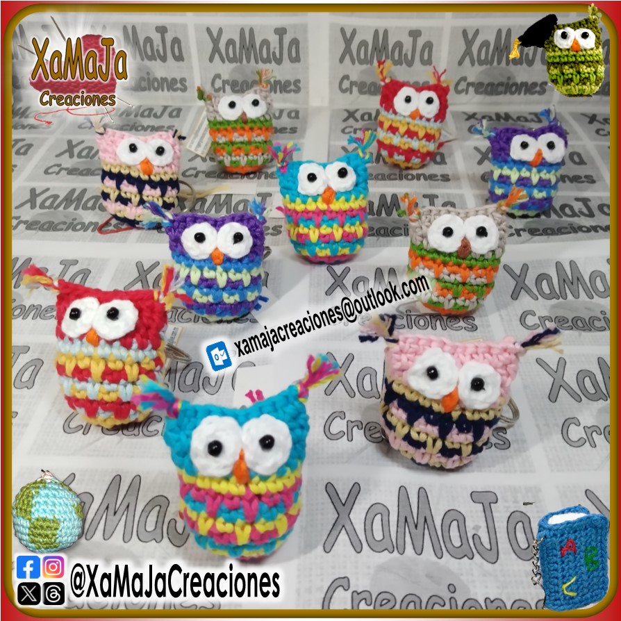 #buhos #buho #buhosdecolores #colores #buhostejidos 🧶#tejidocrochet 🧵 #tejidoacrochet 🪡 #tejidoamano 🤚 por #xamajacreaciones #creacionesxamaja #tejidoartesanal #yotejo #tejido #amigurumi #figurastejidas #figuratejida #llavero #llaverotejido #CDMX #EDOMEX #HechoenMexico