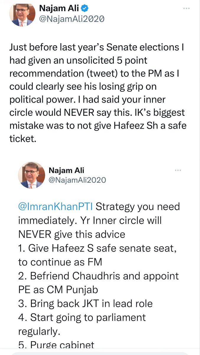 Many PTI supporters claim I ‘unnecessarily’ and frequently criticise Imran Khan. Let me post a tweet that I posted 3 years ago around senate elections where I could clearly see IK was losing grip on political power and needed a different strategy to hang on to power. It is