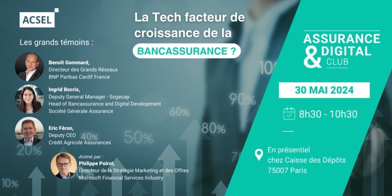 Le digital, accélérateur de la croissance de la bancassurance ? Pour un décryptage complet, rdv avec le Club Assurance & Digital d'@AcselDigital pour son prochain event lors de la séquence 'Les Grands témoins' ! 📆 30/05/2024 (8h30 – 10h30) Programme ➡️ acsel.eu/event/la-tech-…