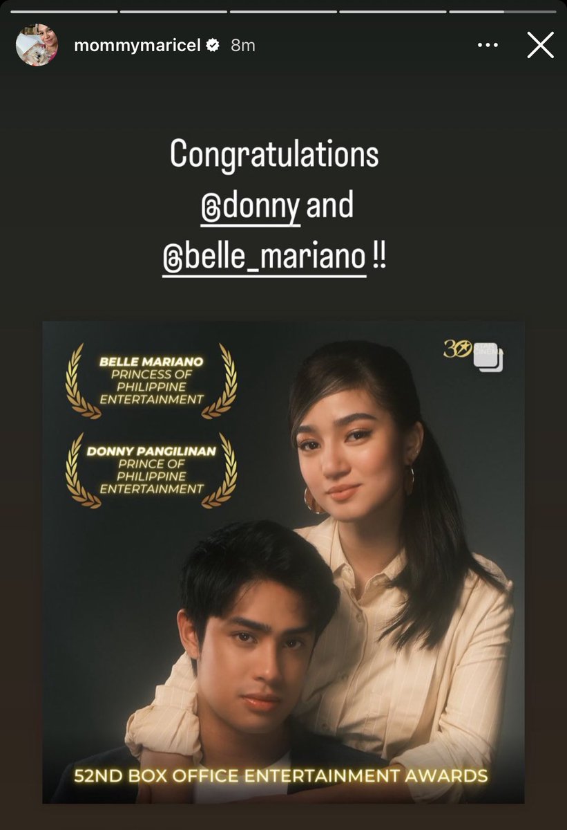 The sweetest and ever supportive mama to #DonBelle. Thank you, Tita M! #DonnyPangilinan #BelleMariano